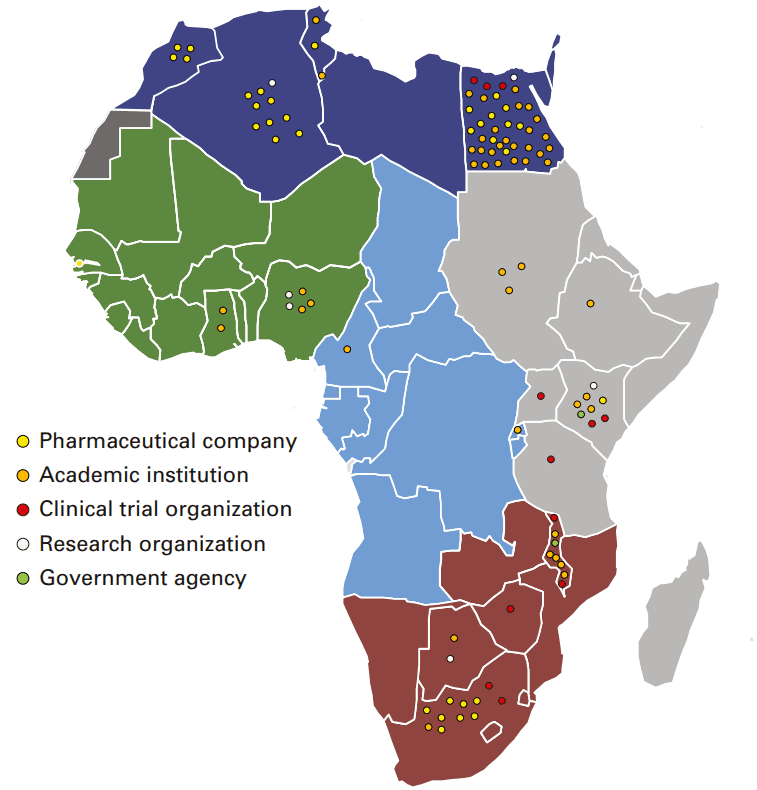 Ongoing cancer clinical trials in Africa in 2020